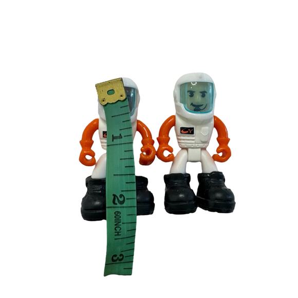 NIKKO Machine Maker Mission to Mars Figure Space Astronaut Set of 2 Orange Whire - Picture 3 of 4